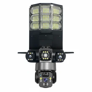 دوربین مداربسته سولار سیم‌کارتی سه لنز V380 XH-3SE4C2TA4-G – پروژکتور دار، دید در شب رنگی و پوشش ۳۶۰ درجه